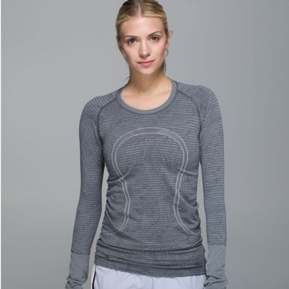 RARE Lululemon Swiftly Tech Long Sleeve Crew Shirt Women 6 Heathered Slate Gray
